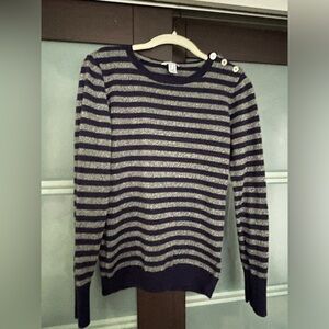 Náutica Striped Navy and Silver Women's Sweater